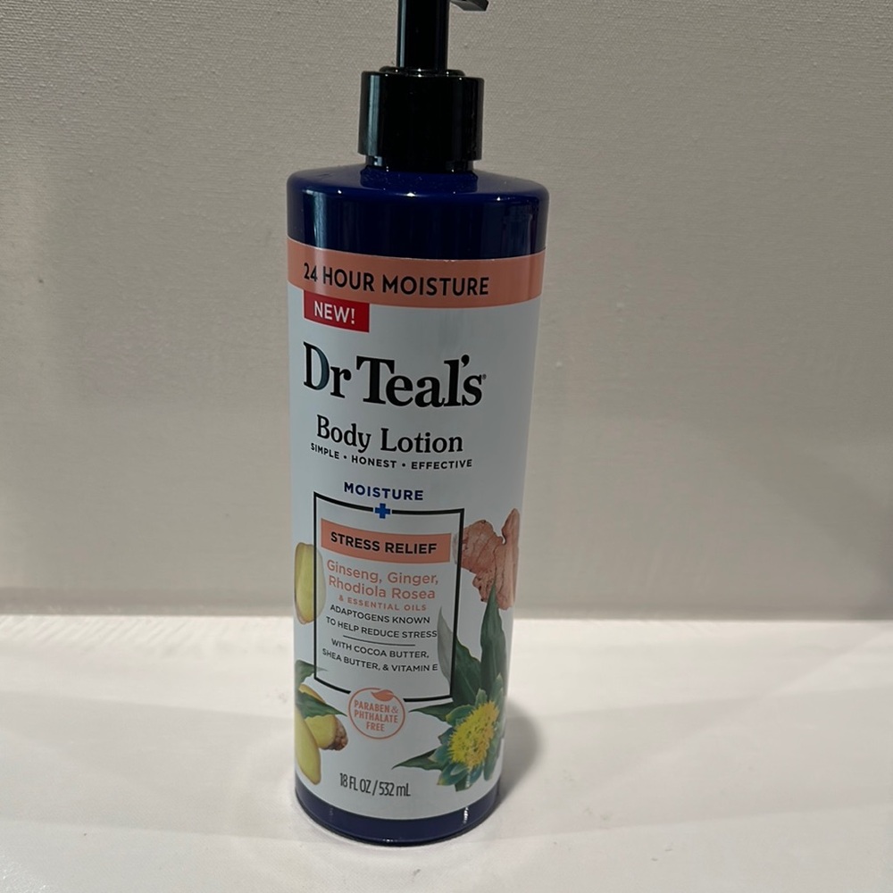Dr Teal’s Body Lotion with Ginseng, Ginger, Rhodiola and Rosea for Stress Relief